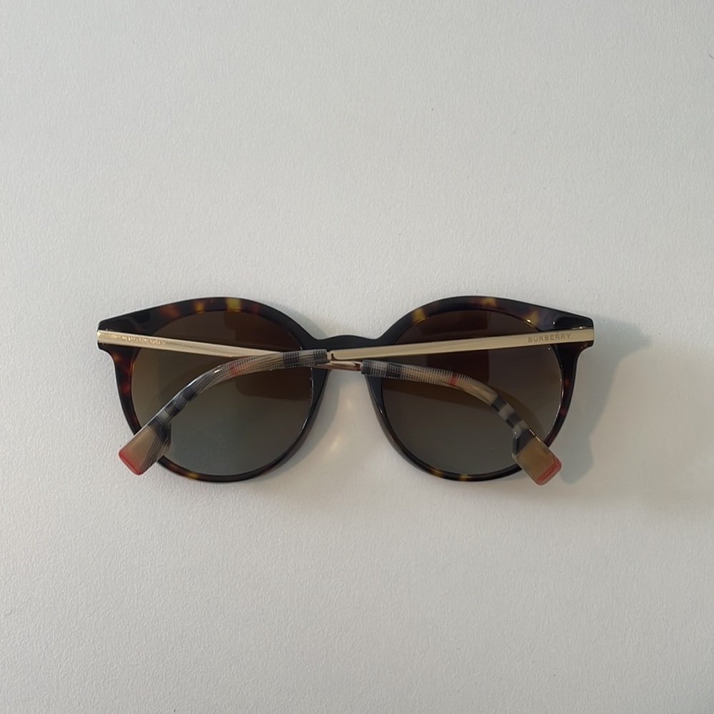 Burberry Round Havana Gold B4296 3816/T5 53-20-140 Women's Sunglasses - Picture 13 of 16